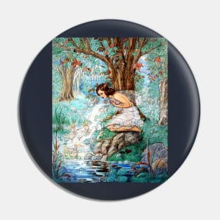 Fairies at a Woodland Stream - Harold Gaze Pin