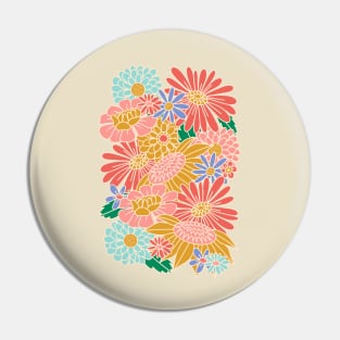 70s Retro Floral - Spring Garden Pin