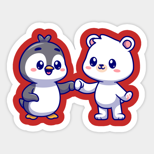 50pcs cute cartoon polar bear stickers