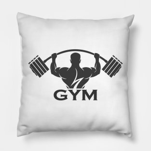 Fitness logo design template, design for gym and fitness club. Logo with exercising athletic man. Pillow