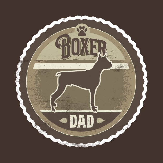 Boxer Dad - Distressed Boxer Dog Silhouette Design by DoggyStyles