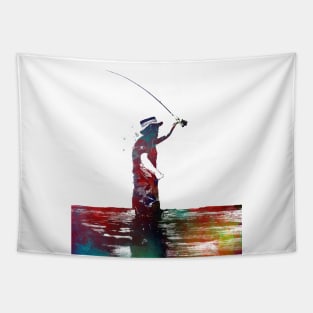 Fishing sport art #fishing Tapestry