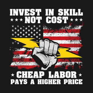 US American Flag Labor Day Patriotic Union Worker T-Shirt