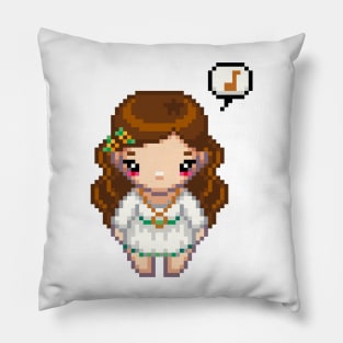 Hippie Chick Pixel Girl Pillow