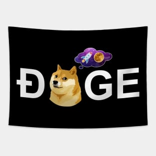 Dogecoin To The Moon Tapestry