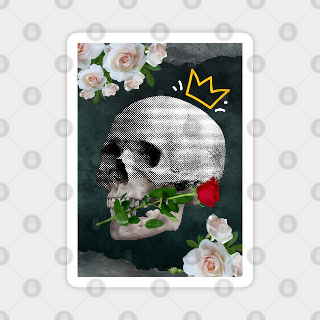 Skull and Roses Magnet by TheSoldierOfFortune