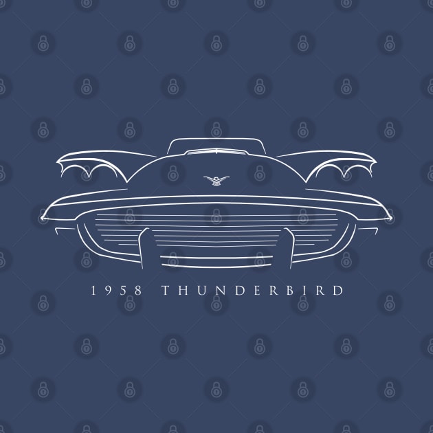 1958 Ford Thunderbird - front Stencil, white by mal_photography