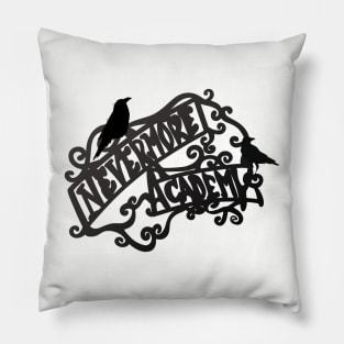 Crows at the gate of nevermore academy Pillow