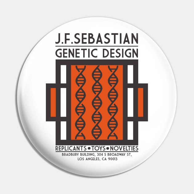 JF SEBASTIAN GENETIC DESIGN - Blade Runner Pin by GroatsworthTees