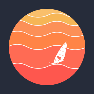 Windsurfing sunset waves T-Shirt