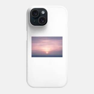 Sun through fog at lake winter morning landscape Phone Case