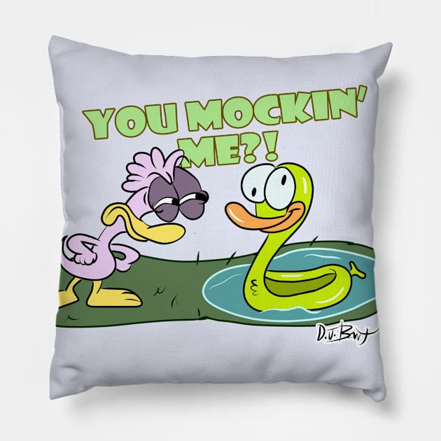 YOU MOCKIN' ME?! Pillow by D.J. Berry