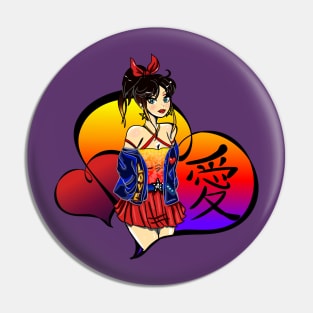 Anime Love Girl Pin