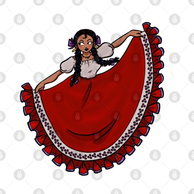 La Mexicana Bailando / The Mexican Woman Dances (RED) by The.Pretty.Latina