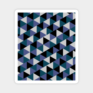 Geometric Stripes in Purple, Black, Blue and Grey Magnet