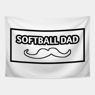 Softball dad , Gift for Softball players With Mustache Tapestry