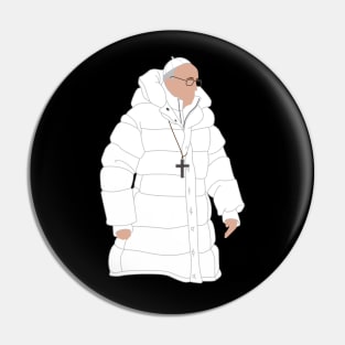 Drippy Pope in Puffy White Jacket Pin