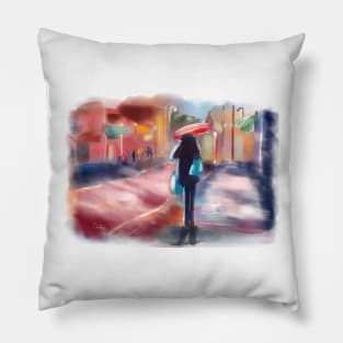 Rainy day artwork By Annalisa Amato Pillow