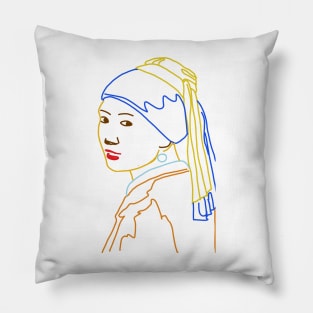 simple Girl With a Pearl Earring Pillow