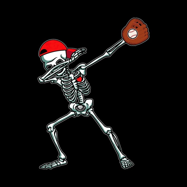 Dabbing Baseball Hip Hop Skull Floral Skeleton by SkullGrungeSHOP