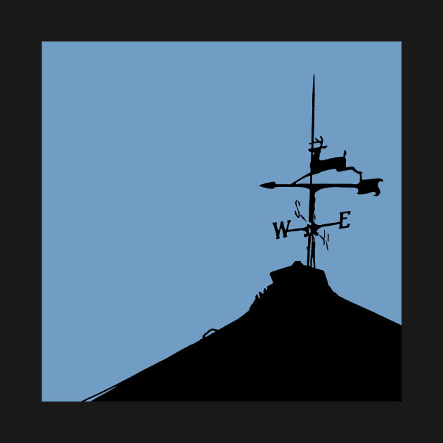 Weathervane West (blue) by Giddyup Graphics