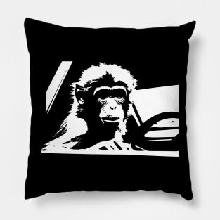 monkey driving a taxi Pillow