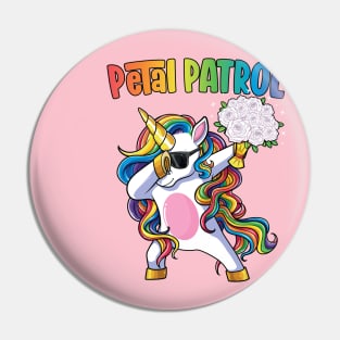 Petal Patrol Shirt Flower Girl Wedding Dabbing Unicorn Pin