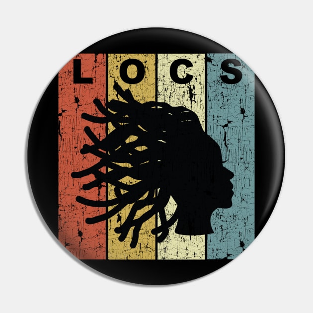 Locs Black Woman Silhouette Pin by blackartmattersshop