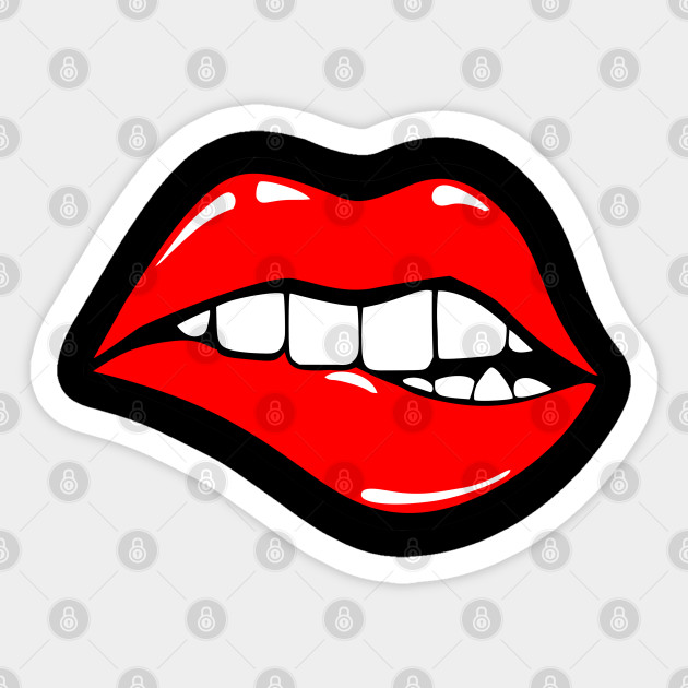 Woman Lips Face Masks Red Lips Silhouette Kiss Face Mask Funny Big Mouth Lips Sexy Lips Sticker Teepublic
