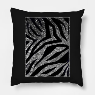 Photographic Image of Silver Glitter Zebra Print Pillow