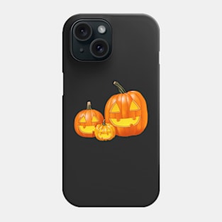 Jack-O-Lantern Trio (Black) Phone Case