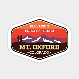 Mt Oxford Colorado 14ers Mountain Climbing Badge Mount Magnet