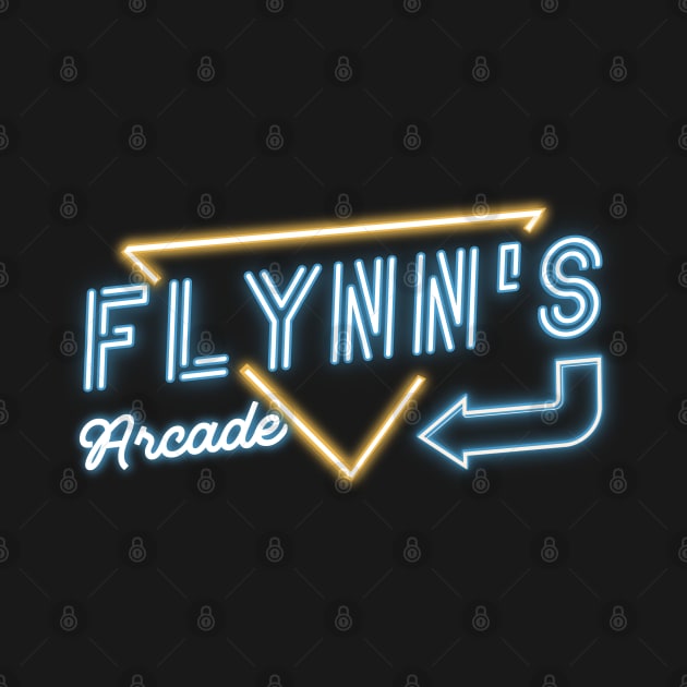 Flynn's Arcade - neon sign logo by BodinStreet