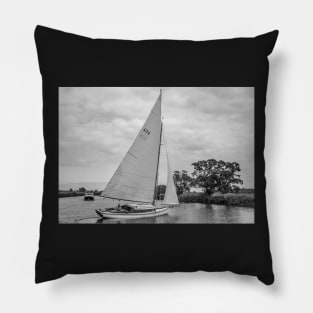 Sailing along the River Bure, Norfolk Broads Pillow