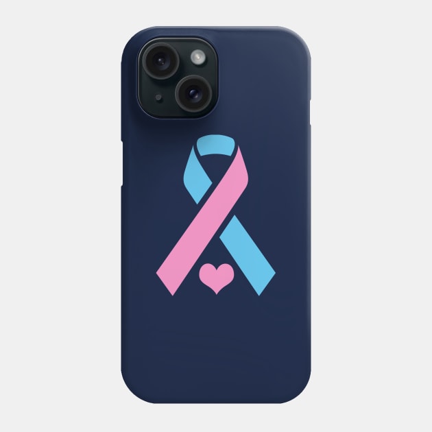 Infant Loss Awareness Ribbon with Heart Phone Case by Trent Tides