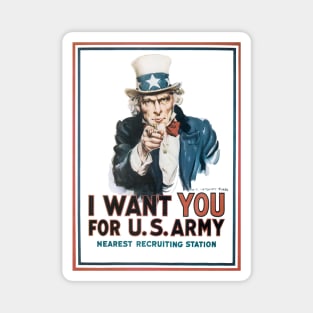 Vintage Patriotic Uncle Sam I Want YOU for US Army WWI Recruiting Poster Art Magnet