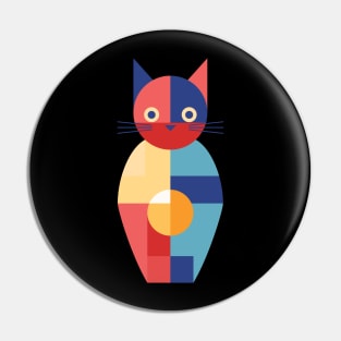 Mid Century Geo Cat Pin