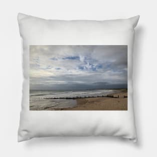 Deserted Northumbrian beach in August Pillow