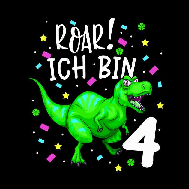 Dinosaurier Kinder 4. Geburtstag Dino T-Rex Jungen by Foxxy Merch