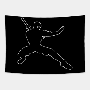 Ninja Outline Tapestry