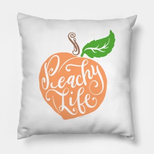 Peachy Life Quote Graphic Peach Design Color Pillow