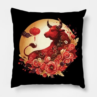 Chinese Zodiac Year of the Ox Pillow
