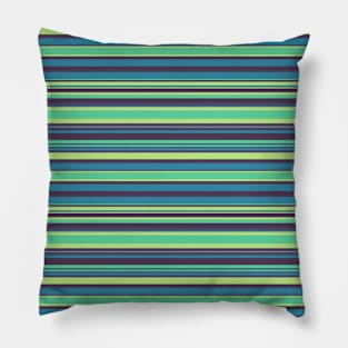 Horizontal Green Stripes, 5 Shades of Green Pillow