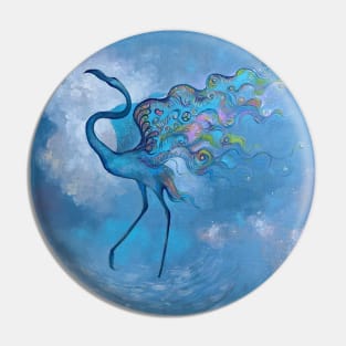 Surrealism-Blue Flamingo Pin