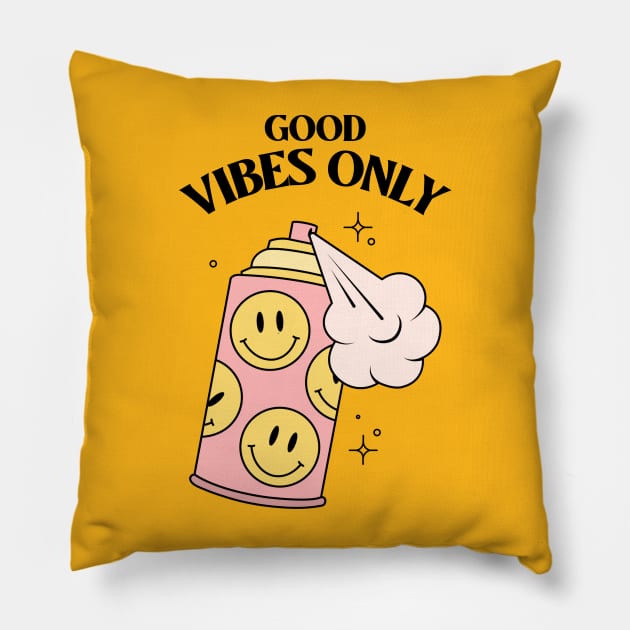 Good Vibes Only Pillow by CANVAZSHOP