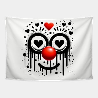 Red nose 2024 national funny street art heart celebrate Tapestry