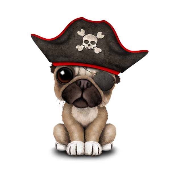 Cute Pug Puppy Pirate by jeffbartels