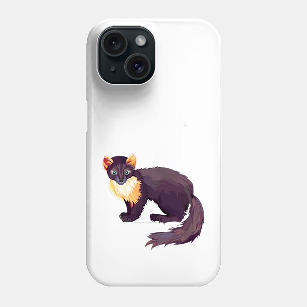 Illustration of cute illustration of cute marten Phone Case by Artist Natalja Cernecka