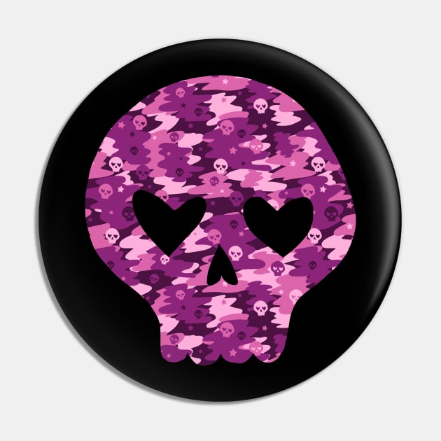 Amethyst Camo Skull Pin by Ellador