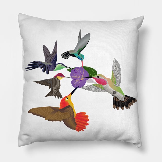 hummingbirds Pillow by Pet & Nature Lovers